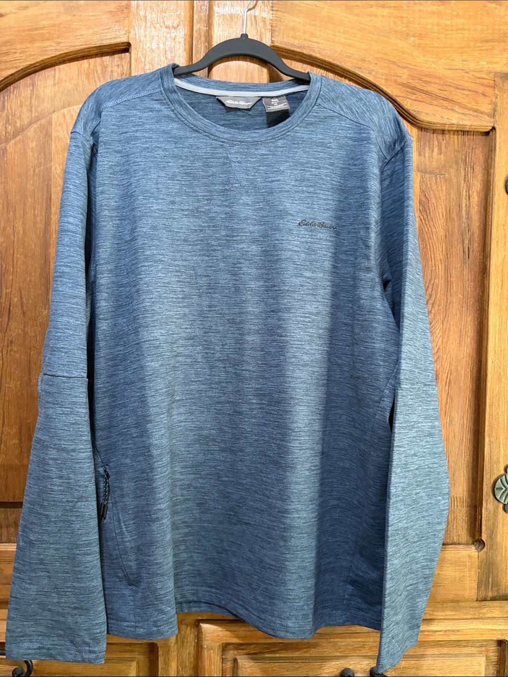 Eddie Bauer Blue Heather Long-Sleeve Performance Top